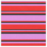 [ Thumbnail: Violet, Red & Black Colored Pattern Fabric ]