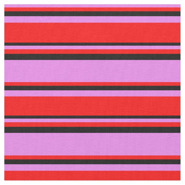 Violet, Red & Black Colored Pattern Fabric (Close Up)