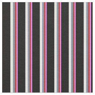 Violet, Red, Light Slate Gray, White & Black Fabric
