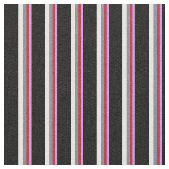Violet, Red, Light Slate Gray, White & Black Fabric (Close Up)
