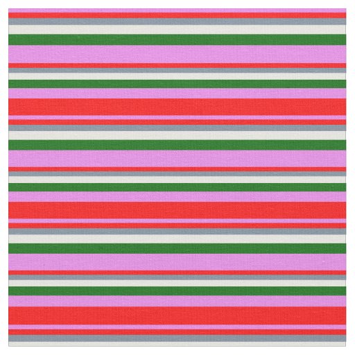 Violet, Red, Light Slate Gray, White & Dark Green Fabric