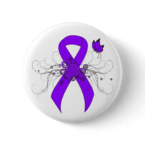 Violet Ribbon Butterfly, Hodgkin's lymphoma Button