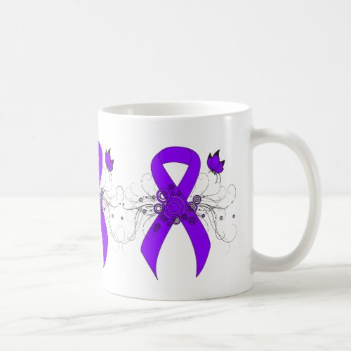 Violet Ribbon Butterfly Hodgkins lymphoma Coffee Mug