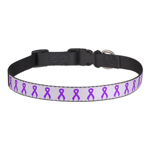 Violet Ribbon Support Awareness Hodgkins lymphoma Pet Collar