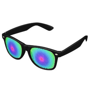 Violet Robot Eyes Retro Sunglasses