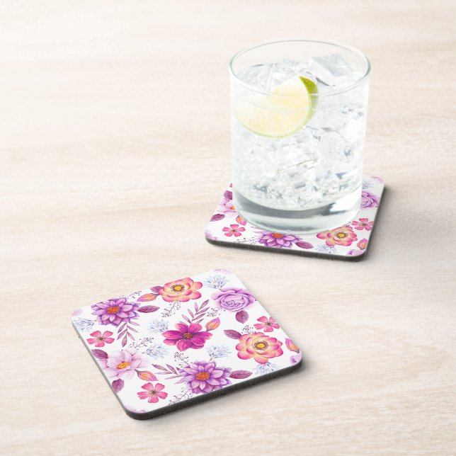 Violet rose beverage coaster (Right Side)