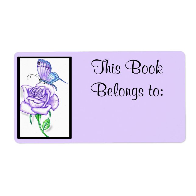 Violet Rose Book Plate Ownership Label (Front)