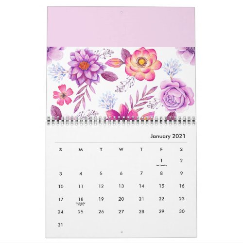 Violet rose calendar