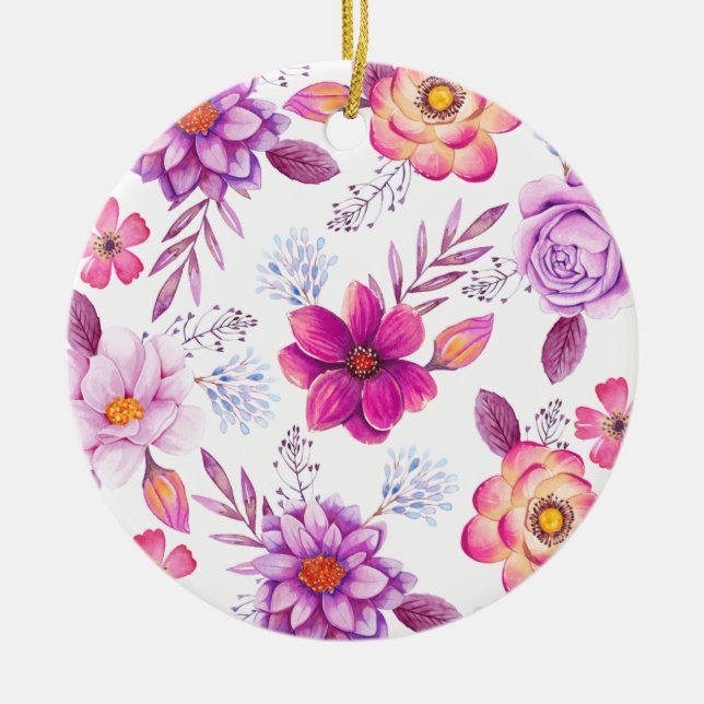 Violet rose ceramic ornament (Front)