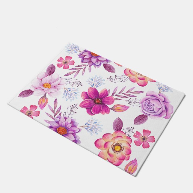 Violet rose doormat (Angled)