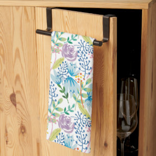 Violet rosé garden tea towel