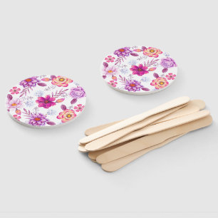 Violet rose hand fan