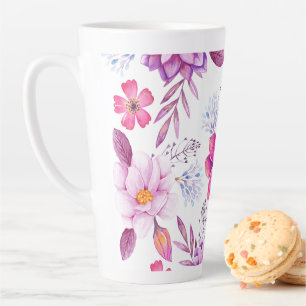 Violet rose latte mug