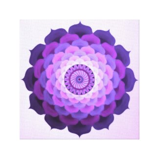 Violet rose mandala canvas print