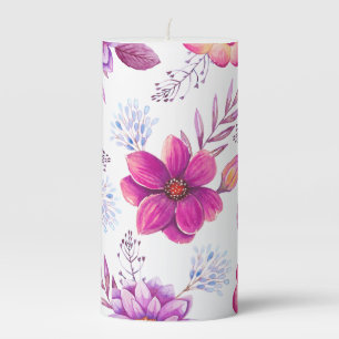 Violet rose pillar candle