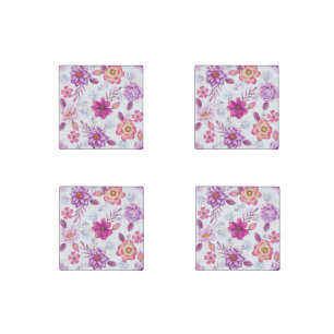 Violet rose stone magnet