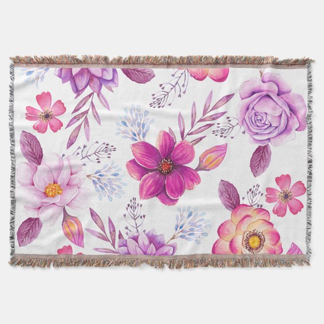 Violet rose throw blanket (Front)