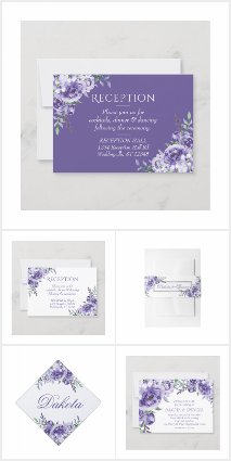 Violet Roses | Royal Purple Watercolor Floral 