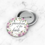 Violet & Sage Grandma of the Bride Button<br><div class="desc">Identify the key players at your bridal shower with our elegant,  sweetly chic floral buttons. Button features pink and violet purple watercolor flowers and green leaves,   with "grandma of the bride" inscribed inside in calligraphy script.</div>
