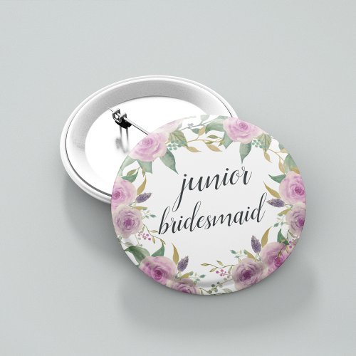 Violet  Sage Junior Bridesmaid Button