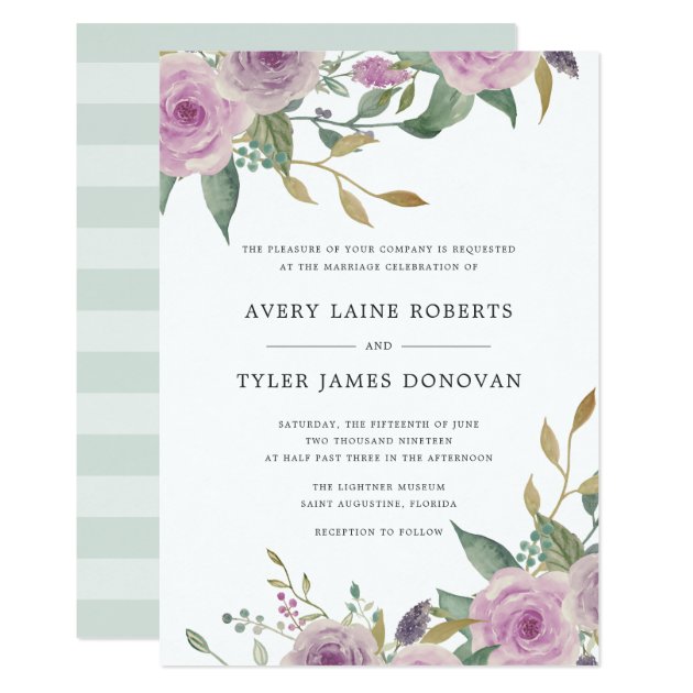 Violet & Sage Wedding Invitation