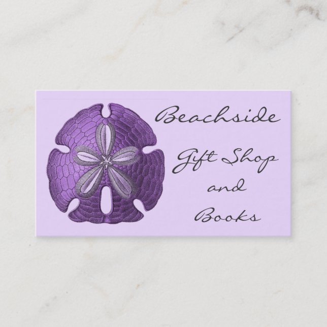 Violet Sand Dollar Business Cards (Front)