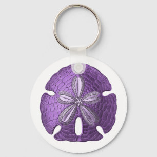 Violet Sand Dollar Keychain
