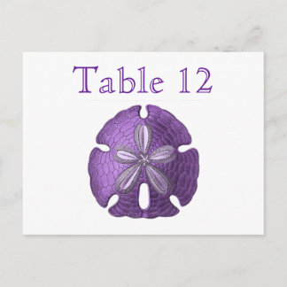 Violet Sand Dollar Reception Table Numbers