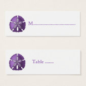 Violet Sand Dollar Reception Table Seating Cards (Front & Back)