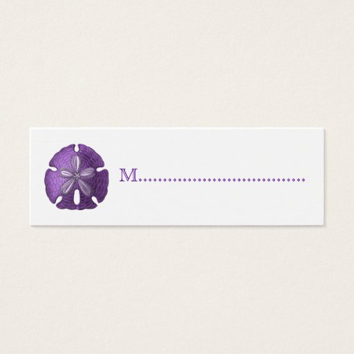 Customizable Violet Sand Dollar Reception Table Seating Cards Business Cards