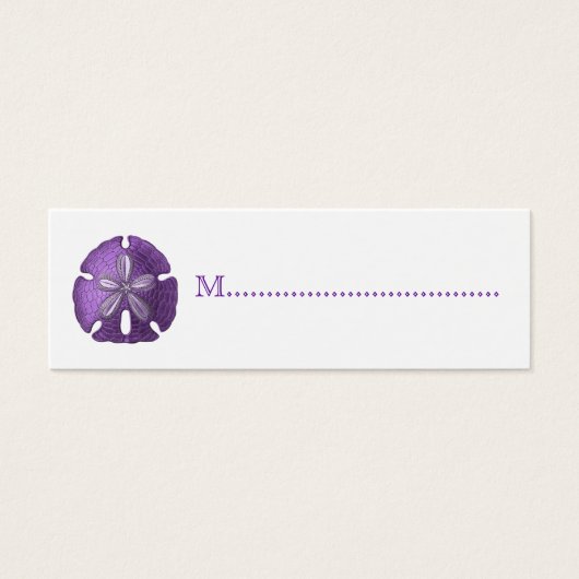 Violet Sand Dollar Reception Table Seating Cards (Front)