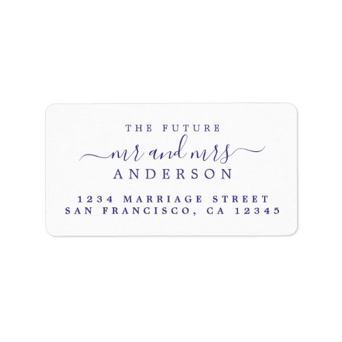 Violet Script Future Mr Mrs Return Address Label