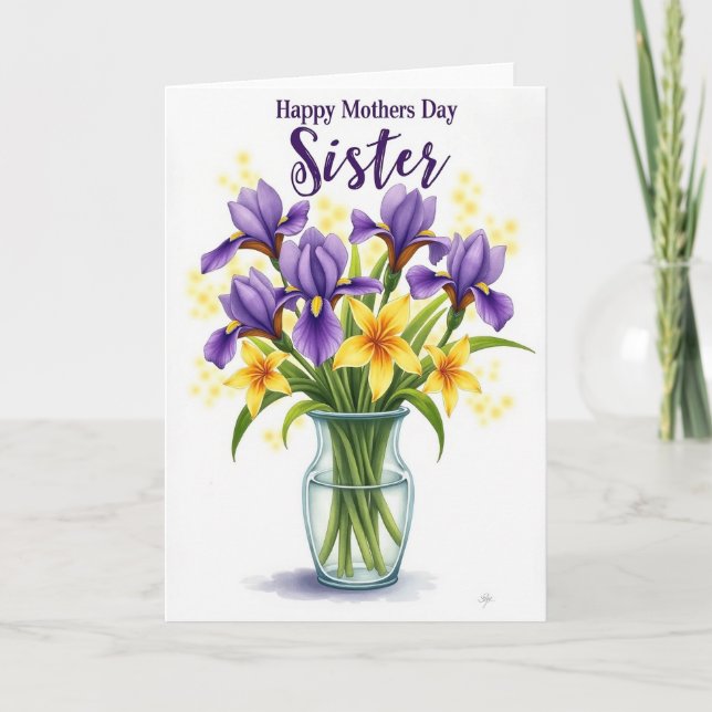 Violet Script Mothers Day Card (Front)
