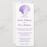 Violet Sea Shells Wedding Invitation at Zazzle