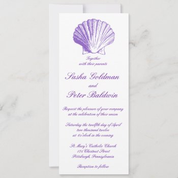 Violet Sea Shells Wedding Invitation by OddballAffairs at Zazzle