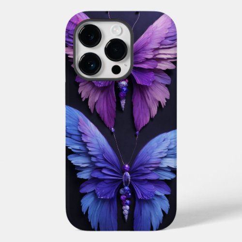 Violet Seraphim Realistic Angel Wings butterfly Case_Mate iPhone 14 Pro Case