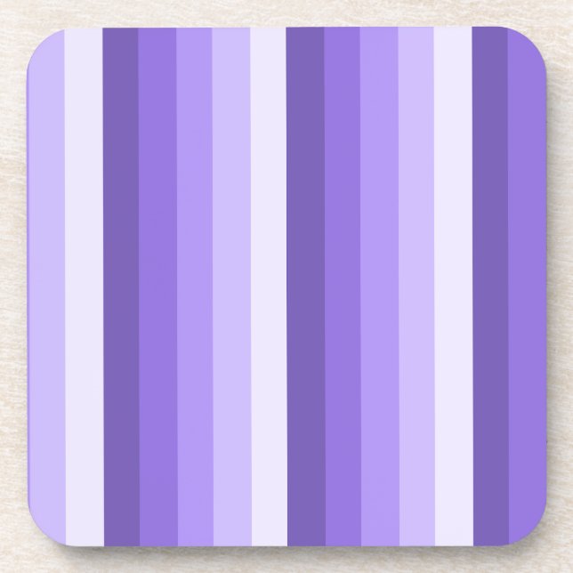 Violet shadow stripes beverage coaster (Front)