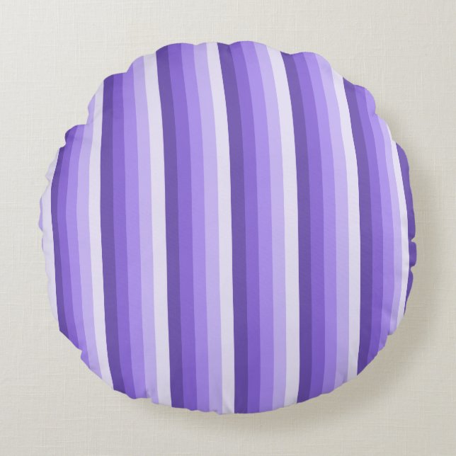 Violet shadow stripes round pillow (Front)
