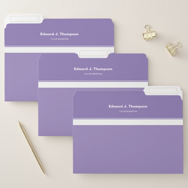 Violet Simple Professional Borders I v2 File Folder (Set)