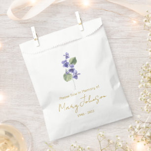 Violet Simple Seed packet Funeral Favor Bag