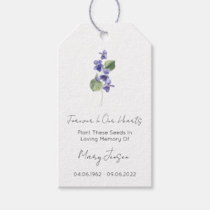 Violet Simple Seed Packet Funeral Gift Tags