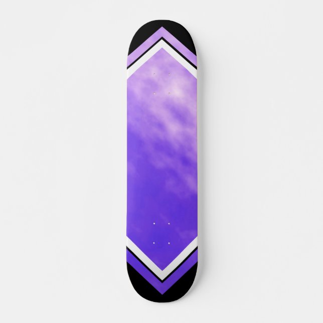 Violet Skies Clouds Purple Black Customizable Deck (Front)