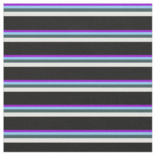 Violet, Sky Blue, Slate Gray, Mint Cream & Black Fabric