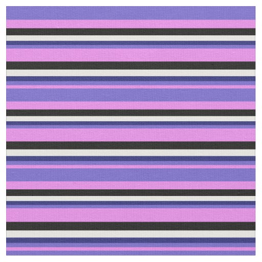 Violet, Slate Blue, Midnight Blue, White & Black Fabric