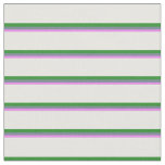 [ Thumbnail: Violet, Slate Gray, Forest Green & White Lines Fabric ]