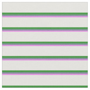 Violet, Slate Gray, Forest Green & White Lines Fabric