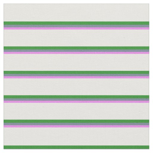 Violet, Slate Gray, Forest Green & White Lines Fabric