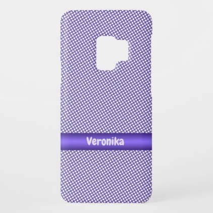 Violet small plaid pattern. Add name. Case-Mate Samsung Galaxy S9 Case