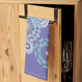 Violet Snowflakes Kitchen Towels