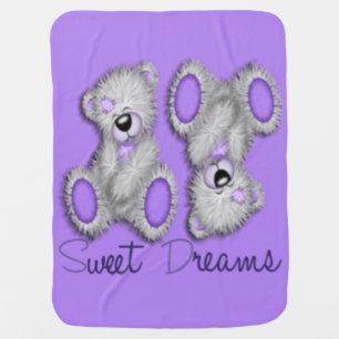 Violet Snuggle Sweet Dreams teddy Baby Blanket
